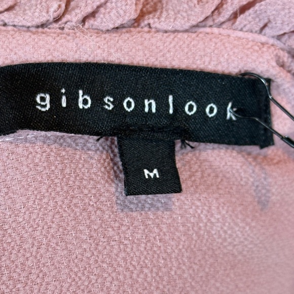 Gibsonlook Sleeveless V Neck Ruffle Collar Blouse - Rose Pink - size Medium - Picture 7 of 7